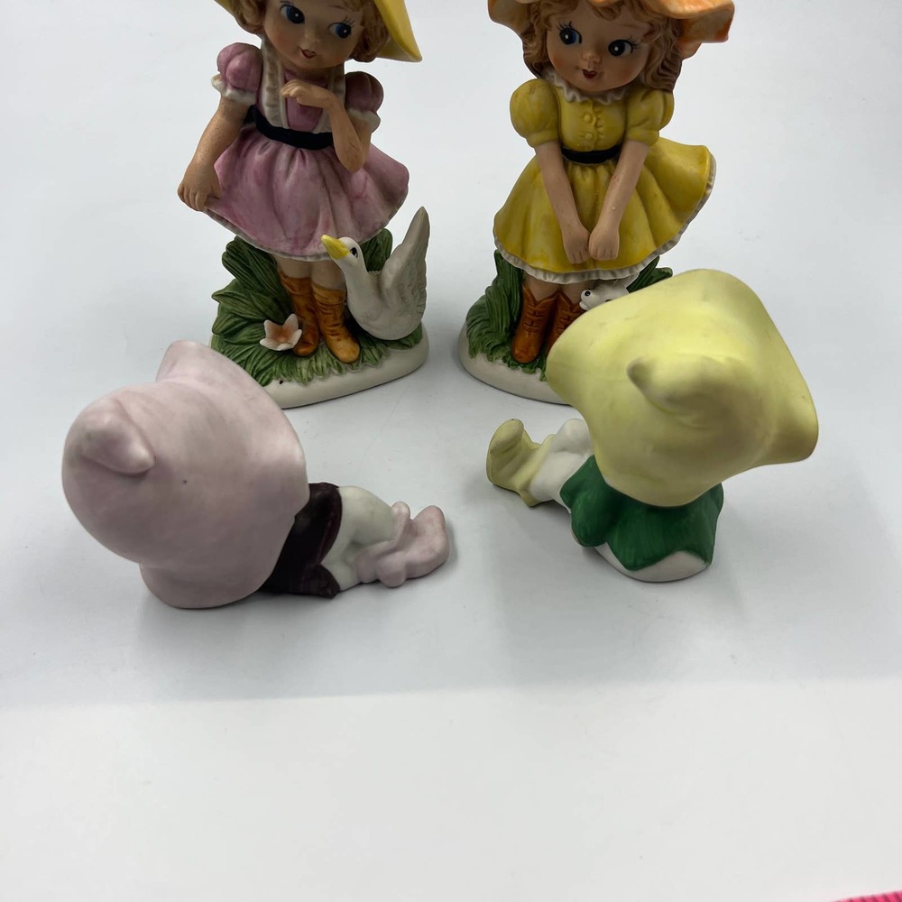 Vintage Flower Forest Fairy Lot 4 Ceramic Cottage Core Decor Figurines - Picture 8 of 8